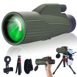 12x56 Monoculars for Adults High Powered, HD BAK4 FMC Monocular Telescope with Smartphone Adapter & Tripod, Portable Lightweight Monocular Scope for Bird Watching, Stargazing, Concerts & Sports Events