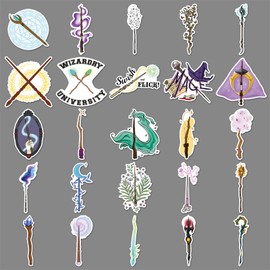 Witch Stickers 50 Pack Laptop Stickers,Magic Wand Vinyl Waterproof Stickers for Water Bottles Skateboard Scrapbook Bike Computer,Phone,-Graffiti Stickers Pack for Teens Girls Kids