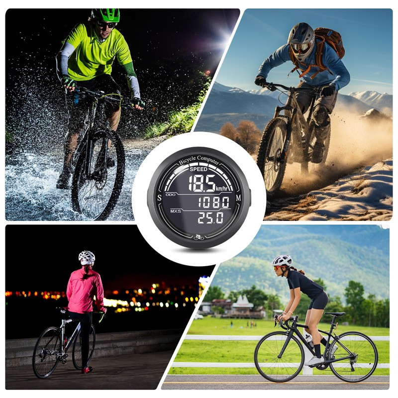 AMFUN Bicycle computer Wireless, 2.2 inch LCD Screen Auto Backlight,