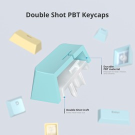 104 PBT Keycaps, Dye Sublimation OEM Profile Keycaps Colorful Clouds Keycap Set for Cherry MX Switches ANSI Layout Mechanical Keyboards(Blue)