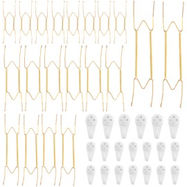 20 Pack 8/10/12/14 Inch Decorative Plate Medium Plate Hangers for The Wall, Invisible Stainless Steel Wall Hangers for Display with Hooks, for Platter/Dish/Picture