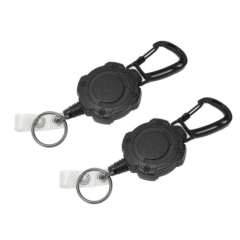 2 PCS Retractable Key Chain High Resiliency 31.5in Frosted Shell
