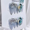 Emerald Princess Aurora handmade nail tips - short ballerina /