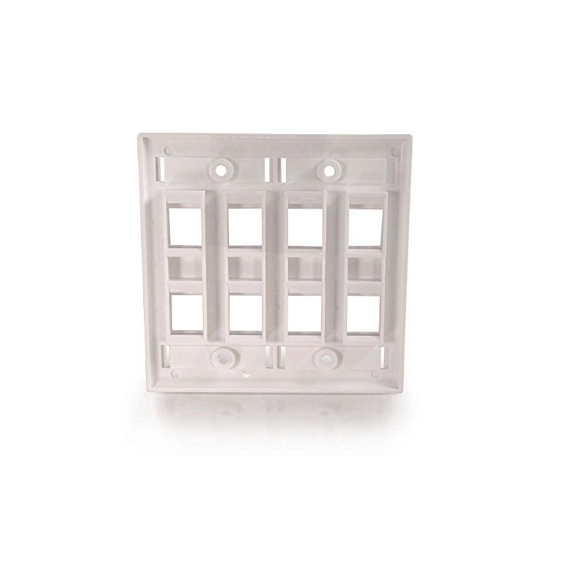 C2G 03415 8-Port Double Gang Multimedia Keystone Double Gang Wall