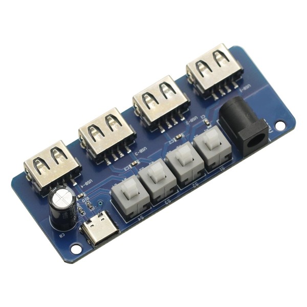 Power Expansion Module Button Control 5V Power Supply 4-Way USB