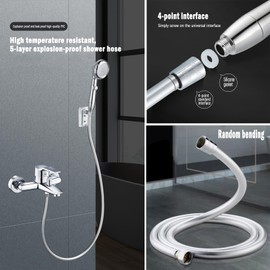 Flexible Flexi Smooth Shower Hose Pipe Hoses Tube 1.5m Single Tap Replacement Extension Universal, Chrome (G1/2)