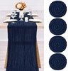 Teruntrue 4 Pack Navy Blue Cheesecloth Table Runner Table Runner,