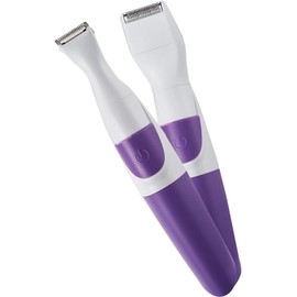 Recortadora Inalámbrica de Bikini para Mujer, 2 en 1, Resistente Al Agua, Portátil, Segura, para Depilación, Detalle Morado para Afeitado Suave, Recortadora para Línea de Bikini,