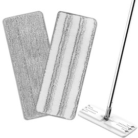 Yicotira Mop Replacement Pads Compatible with JOYMOOP Flat Mop or Mop Bucket Set - Microfiber Flat Mop Pads for All 13" X 4.9" Squeeze Flat Floor Mop - Washable Mop Head Replacement (1+1 Pack)