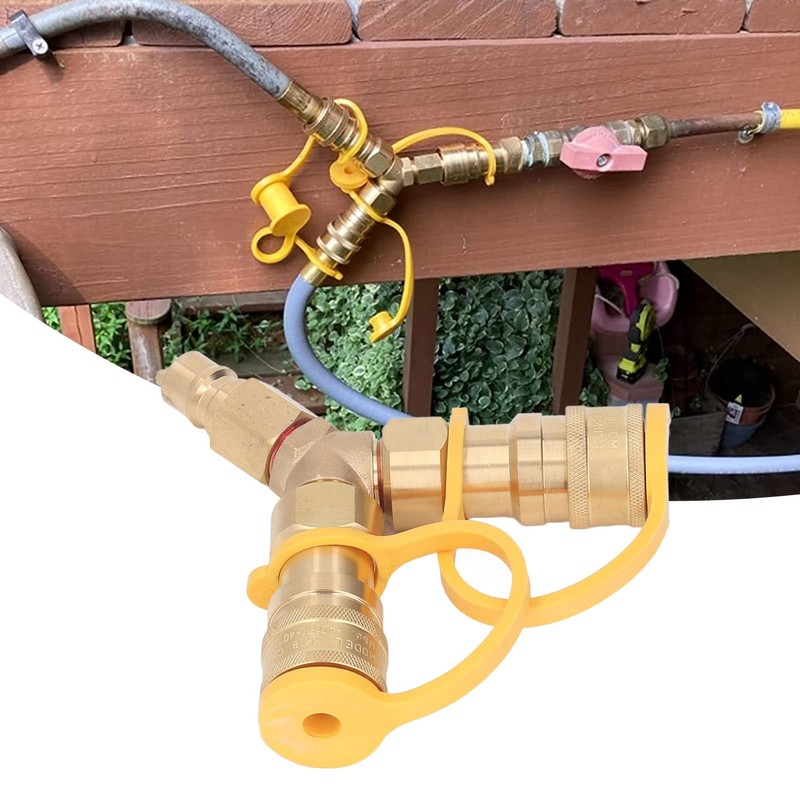 Y Splitter Gas Quick Connect Adapter for Grills Generators Patio
