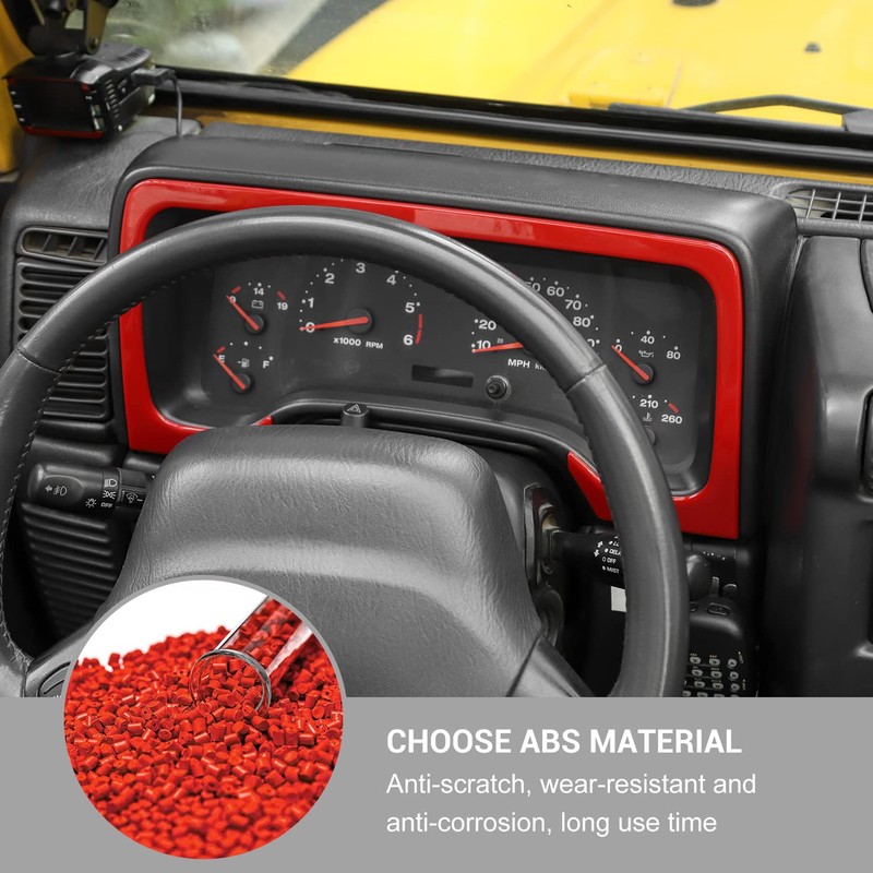 Jimen Compatible with Jeep Wrangler TJ 1997-2006 Dash Trim Instrument