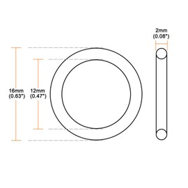 TA-VIGOR 10Pcs Nitrile Rubber O-Rings, 16mm OD 12mm ID 2mm Width Rubber Washers Spacer O-Rings Gasket kit, Metric Sealing Gasket for Hose, Faucet, Automotive, Plumbing