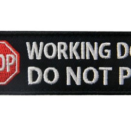 Service Dog Working Do Not Pet Warning Vests/Harnesses Patch Embroidered Badge Fastener Hook & Loop Emblem