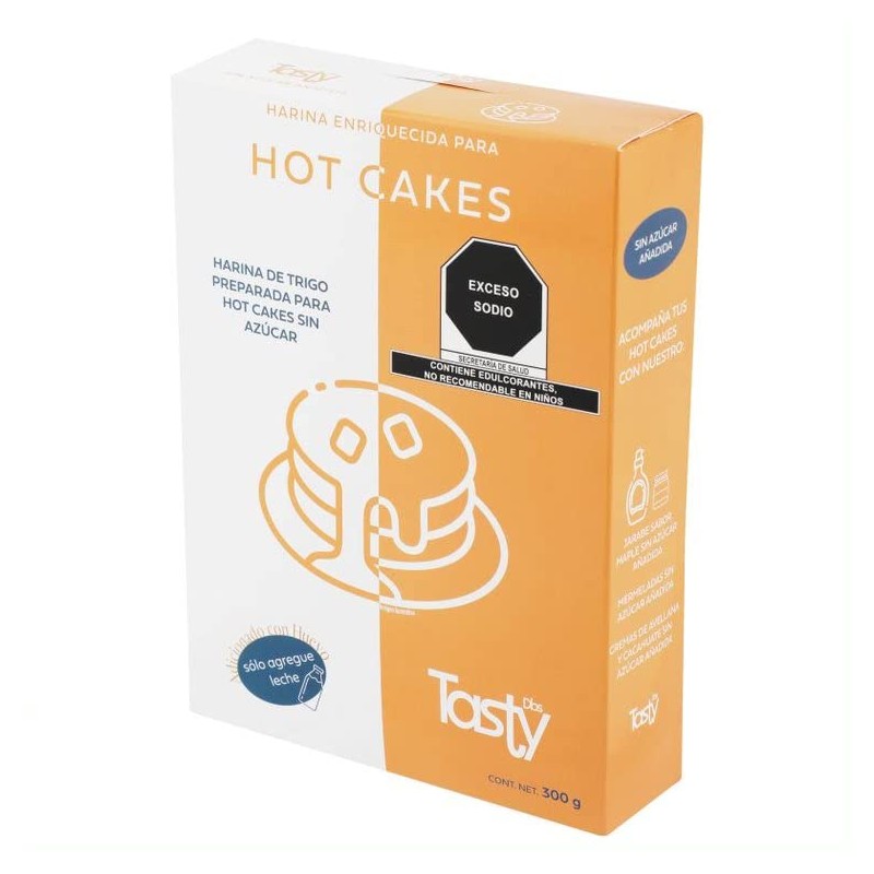 Tasty Harina para Hot Cakes sin azúcar adicionada con fibra