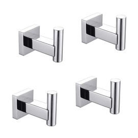 Miyili Bath Towel Hook Polished Stainless Steel Coat/Robe Clothes Hook for Kitchen Garage Wall Mounted (4 Pack), B02C4