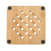5 Pcs Bamboo Hot Pad Table Mat Bamboo Trivet Pot