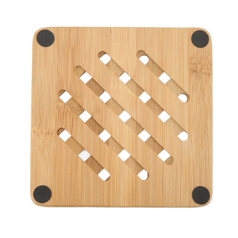5 Pcs Bamboo Hot Pad Table Mat Bamboo Trivet Pot