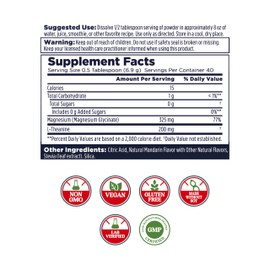 KAL KAL Mood Magnesium Powder with L-Theanine - Mandarin Flavor Magnesium Supplement - Relaxation Support, High Absorption, No Added Sugar, Vegan, Gluten Free, Made Without Soy - 40 Servings, 9.8 oz