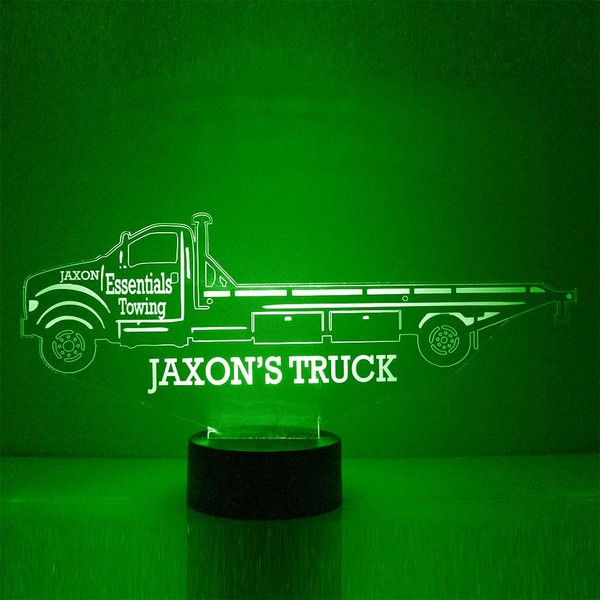 Tow Truck Driver Custom LED Name Sign with Remote, Light
