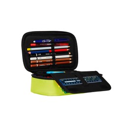 Seven Quick Case Tech School Pencil Case, Yellow, with Pens, Pencils, Colours, Backpack Accessories, Yellow, Taglia Unica, Modern