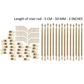 Melody Jane Dolls Houses Miniature Staircase Runner Carpet Accessory 15 Brass Stair Rods
