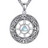 CUPENDA AA Sobriety Gifts Necklace Sterling Silver Compass Alcoholics Anonymous