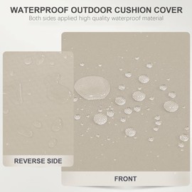 Favoyard Outdoor Chair Cushions 19"x19"x2" Set of 4 Waterproof Seat Cushion for Patio Furniture with 3-Year Fade Resistant Removable Cover Attach Straps Hidden Zipper Round Corner for Yard Garden