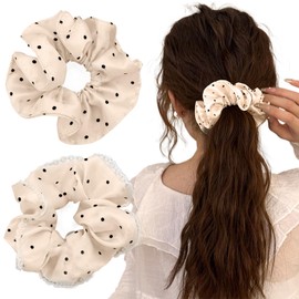 2 Stück 100% Seide Haarringe Damen Pferdeschwanzhalter Haarband aus Seide, Seide Haargummis, Haargummis für Damen und Mädchen Silk Scrunchies Geschenk für Frauen