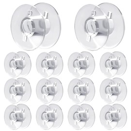 FIBOUND 100 Pieces Transparent Plastic Sewing Machine Bobbins, Plastic Bobbins for Universal Sewing Machines, Universal Empty Bobbins, Universal Sewing Machine Accessories