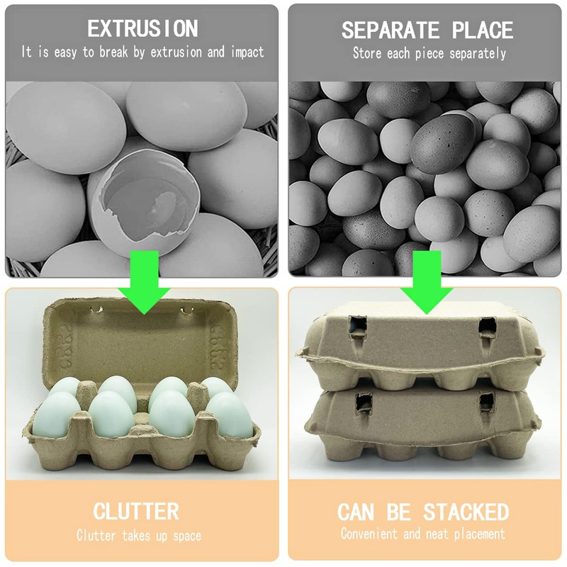 Duck Egg Cartons Large 14 Pack, Blank Natural Pulp One