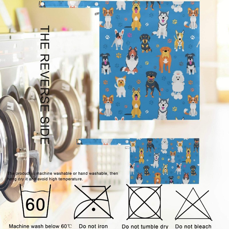 visesunny Funny Asorted Dog and Footprint 2Pcs Wet Bag with