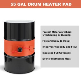 55-Gallon Drum Pail Heater Pad - YSJWAER Electric Silicone Barrel Heat Pad Band Warmer Kit 150℃ 10inch
