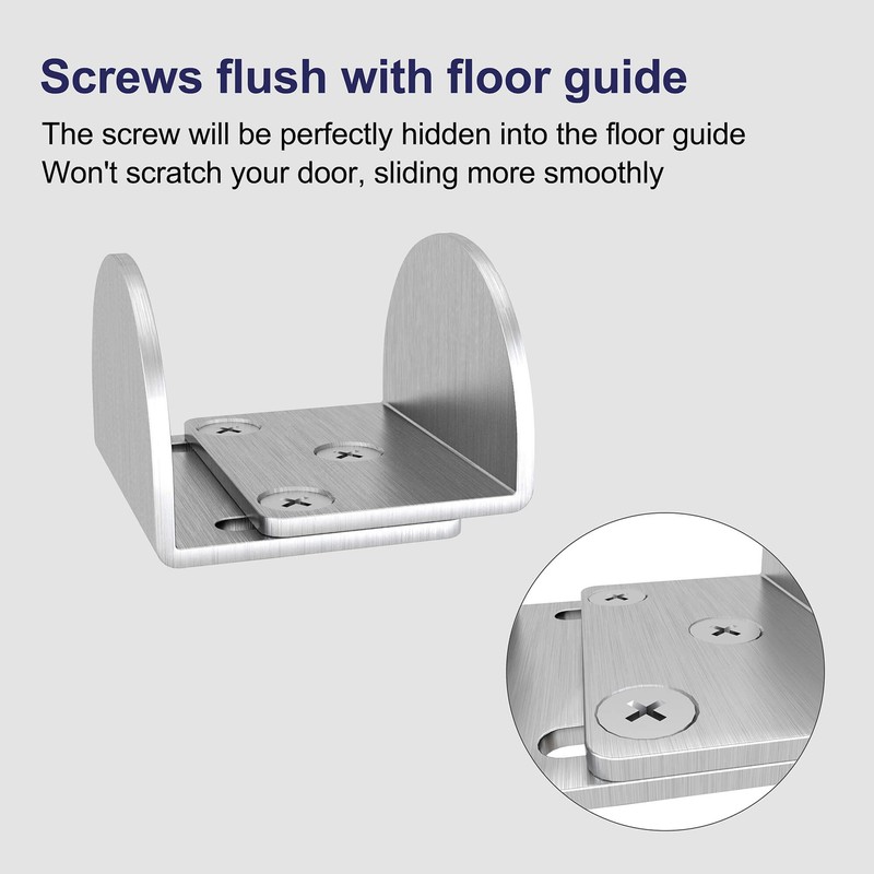 JUBEST Sliding Barn Door Floor Guide, Floor Mounted Sliding Door