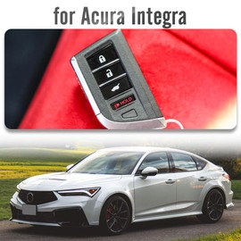 Carbon Fiber Key Fob Cover Case for Acura Integra Type S A-Spec MDX RDX TLX 2024 2025,Key Fob Shell Protective Cover (Red, W/O Engine Button)