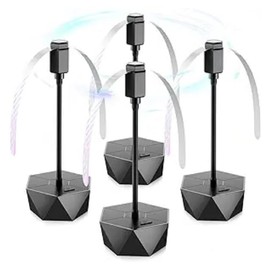 Fly Repellent Fans for Tables with Holographic Blades for Picnic, Party, Restaurant, Kitchen, and BBQ, 4 Pack Black