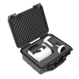 G-PLUS Hard VR Headset Carrying Case w/Foam Block Dividers,Waterproof Protector Storage Box Compatible with Meta Quest 3S/Quest 3/Quest 2,Travel Portable Case Fit Oculus Quest 3/Quest 2 Black Color