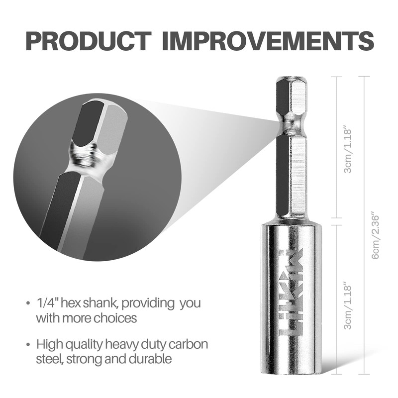 LitKiwi 8PCS Rotary Drill Saw Blades(with 1PCS 1/4" Hex Shank,1PCS