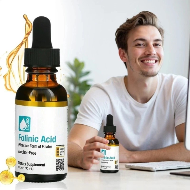 Folinic' Acid Leucovorin Bioactive Form of Folate Alcohol Free 30ml,Speech