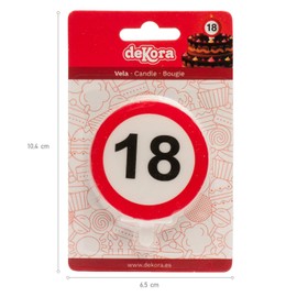 Dekora - Birthday Candles for Cakes with Forbidden Sign - Number 18