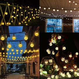 Solar Fairy Lights Outdoor 50LED 23 ft 8 Modes Solar Crystal Balls Waterproof Outside / Indoor Lights for Garden, Trees, Patio, Christmas, Weddings, Parties (Warm White)