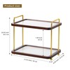 2-Tier Bathroom Counter Organizer with Transparent Stripe Acrylic Shelves, Brown