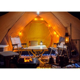 Loccor 7x5ft Fabric Camping Theme Backdrop Inside of Tent in Camping Chairs Camp Trip Background for Photography Camping Party Decorations Photo Studio Props