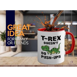 Fitness Two Tone Red Edition - T-Rex Push-ups - Gym Weighlifting Vegetarian Bodycuilder Workout Cardio Coach Trainer