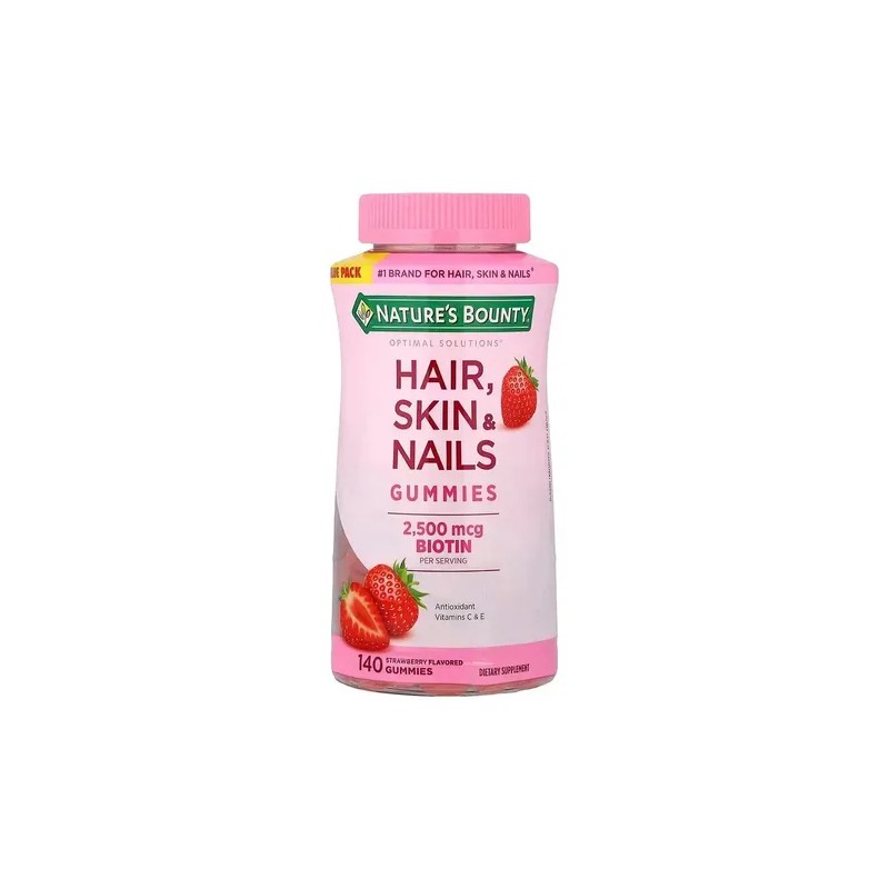 Hair Skin And Nails 140 Gomitas 2500 Biotina Sabor Frutilla