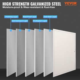 VEVOR Metal Access Panel for Drywall Ceiling, 24 x 24 Inch Plumbing Access Doors with Cam Latch Lock, Heavy-Duty Steel Wall Hole Cover, Easy Install Removable Hinged Panel for Wiring & Cables, Silver