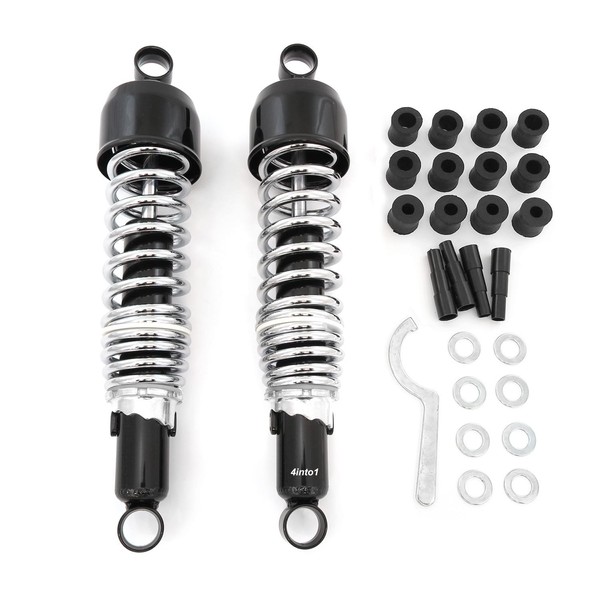 Performance Black Shocks with Chrome Spring - Eye/Eye - 335mm
