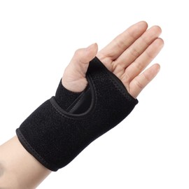 yeloumiss Wrist Splint Support Brace Compression Wrist Brace Elastic Adjustable Carpal Tunnel Support with Metal Strip for Sports, Fitness, Arthritis, Tendonitis One Size Single (Left Hand, Black)