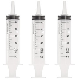 MedixX 3 pieces 50 ml (60 ml) syringes - set for hobby and DIY. Also as a feed syringe or oil syringe. Syringes are individually sterile packed (3 x 50 ml syringes)