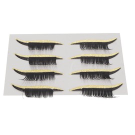 Eyeliner and Eyelash Stickers 4 Pairs Eyelash Stickers Self Adhesive Waterproof Reusable for Shop Appointments (Gold)
