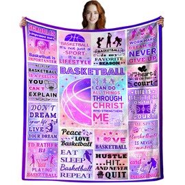 LEKEFLOW Basketball Blanket for Girls,Flannel Basketball Stuff Basketball Throw Blankets Basketball Accessories Sport Ball Basketball Gifts for Girls Women Basketball Team Lovers 50"X40"